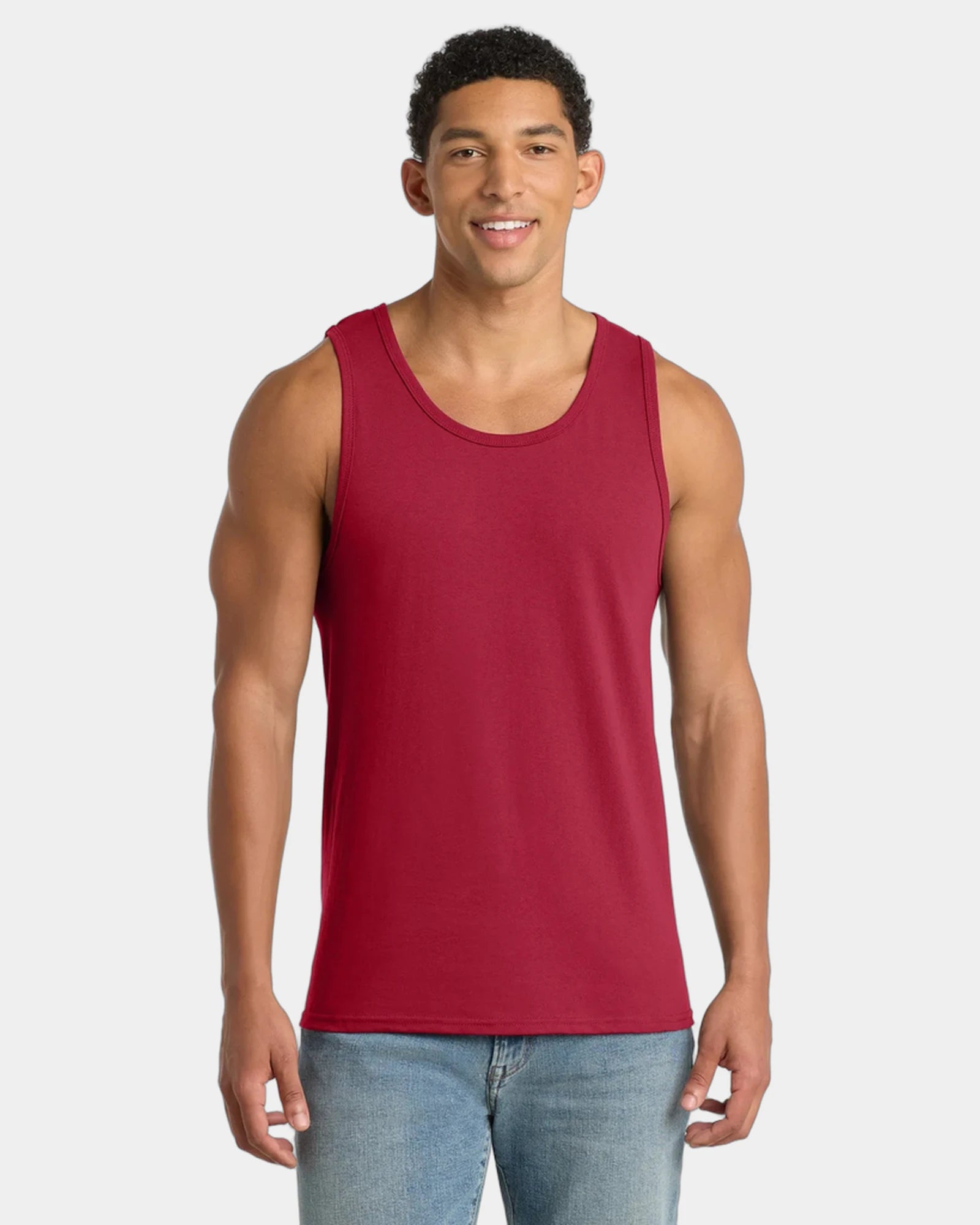 Custom cotton tank top for company events and teams - Red