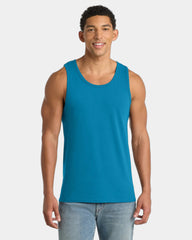 Custom cotton tank top for company events and teams - Neon Blue