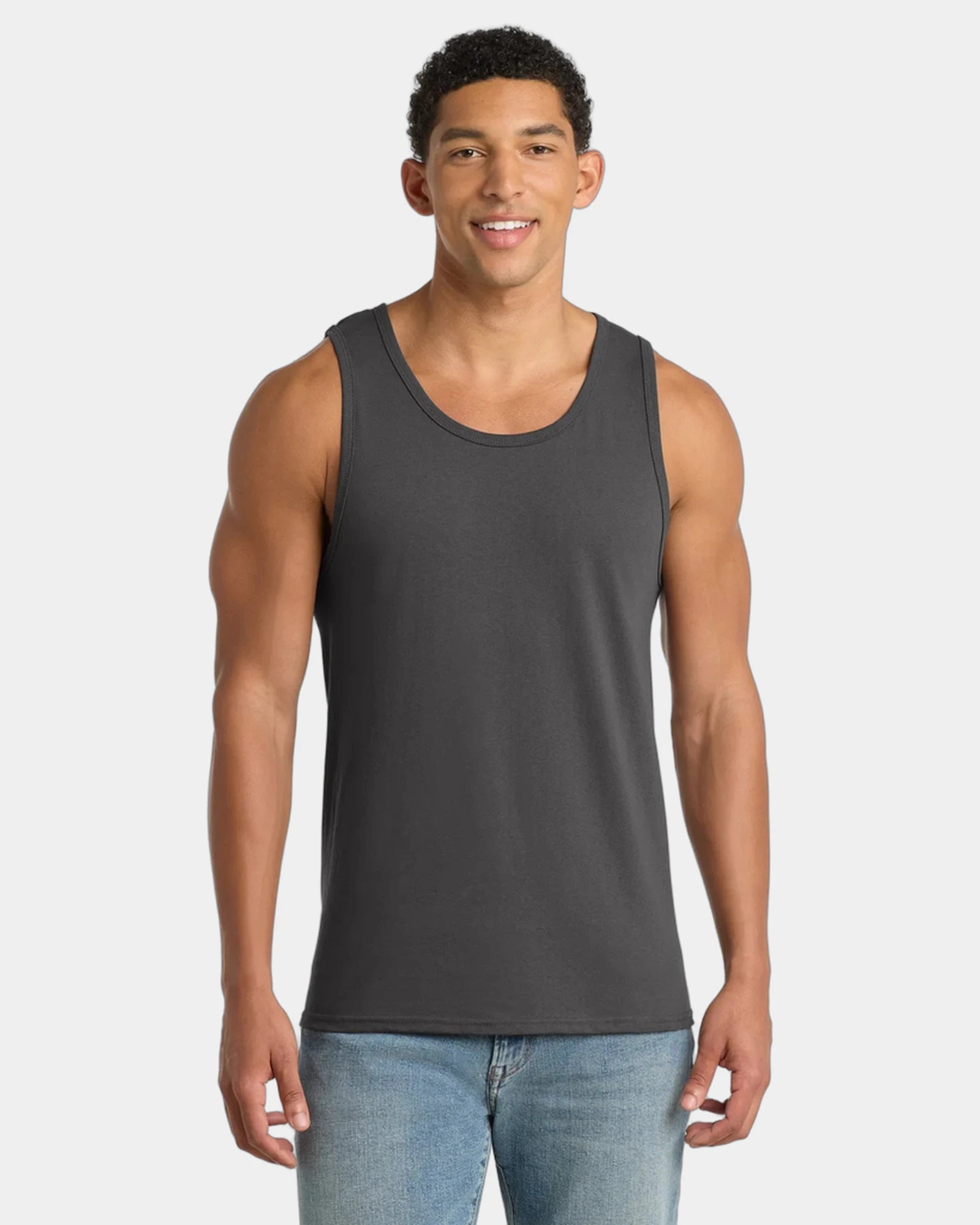 Custom cotton tank top for company events and teams - Charcoal