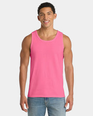 Custom cotton tank top for company events and teams - Neon Pink