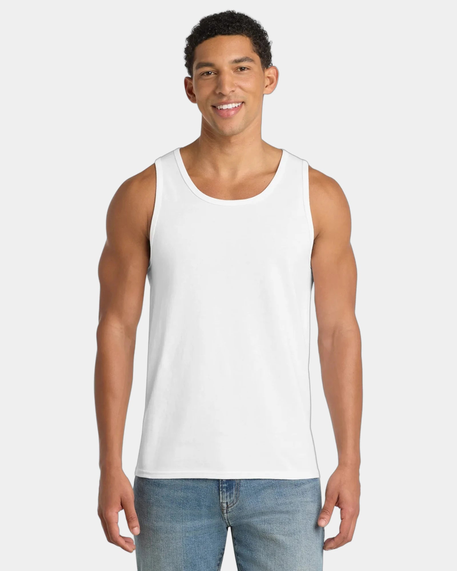 Custom cotton tank top for company events and teams - White