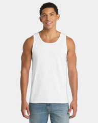 Custom cotton tank top for company events and teams - White