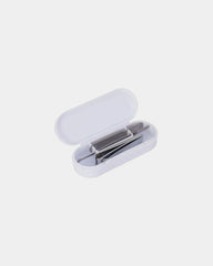 Custom recycled nail grooming set with metal tools - White