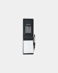 Custom leatherette pocket jotter with calculator - Black