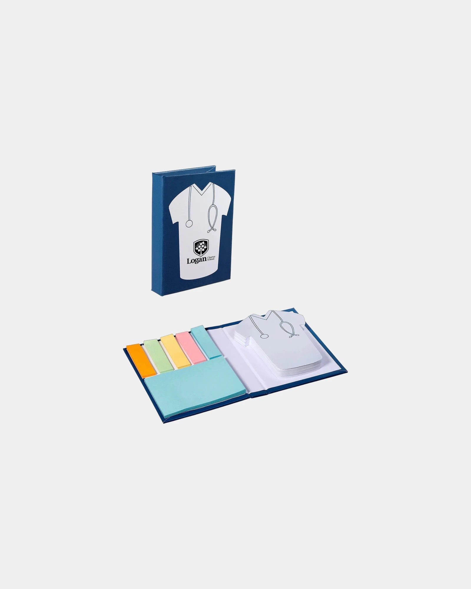 Custom medical scrubs sticky book notepad set - Blue