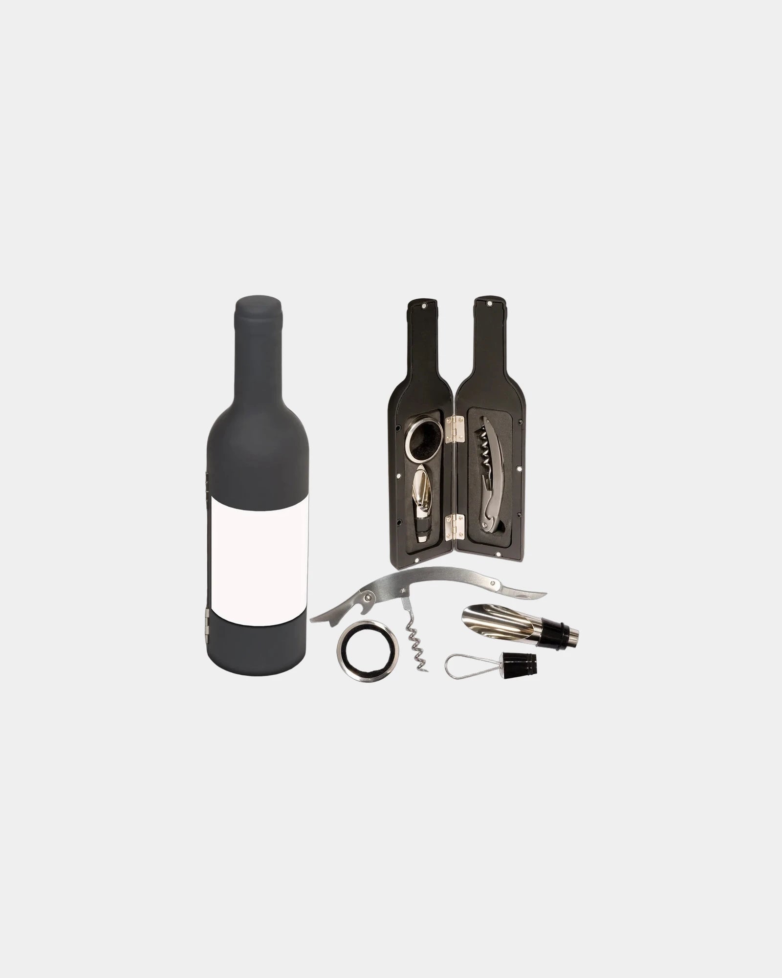 Custom stainless steel wine tool set with magnetic case - 1