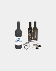 Custom stainless steel wine tool set with magnetic case - Black