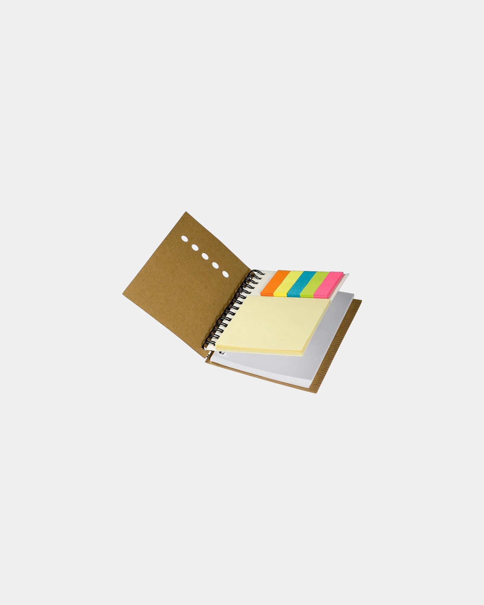 Custom mini sticky note book with ruler and flags - Natural