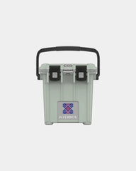 Custom insulated 20-qt cooler with lock hasp opener - Light Green