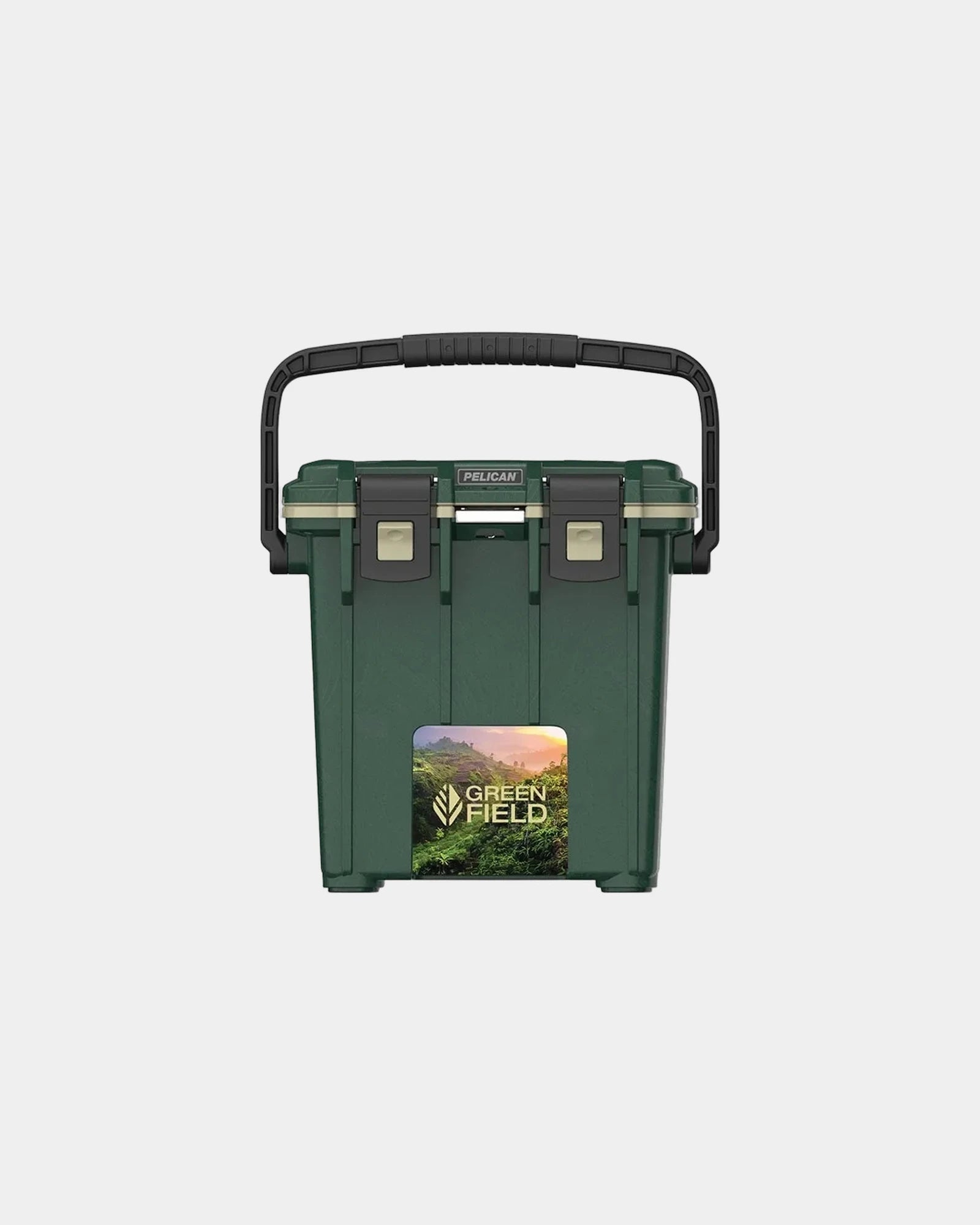 Custom insulated 20-qt cooler with lock hasp opener - Forest