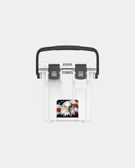 Custom insulated 20-qt cooler with lock hasp opener - White