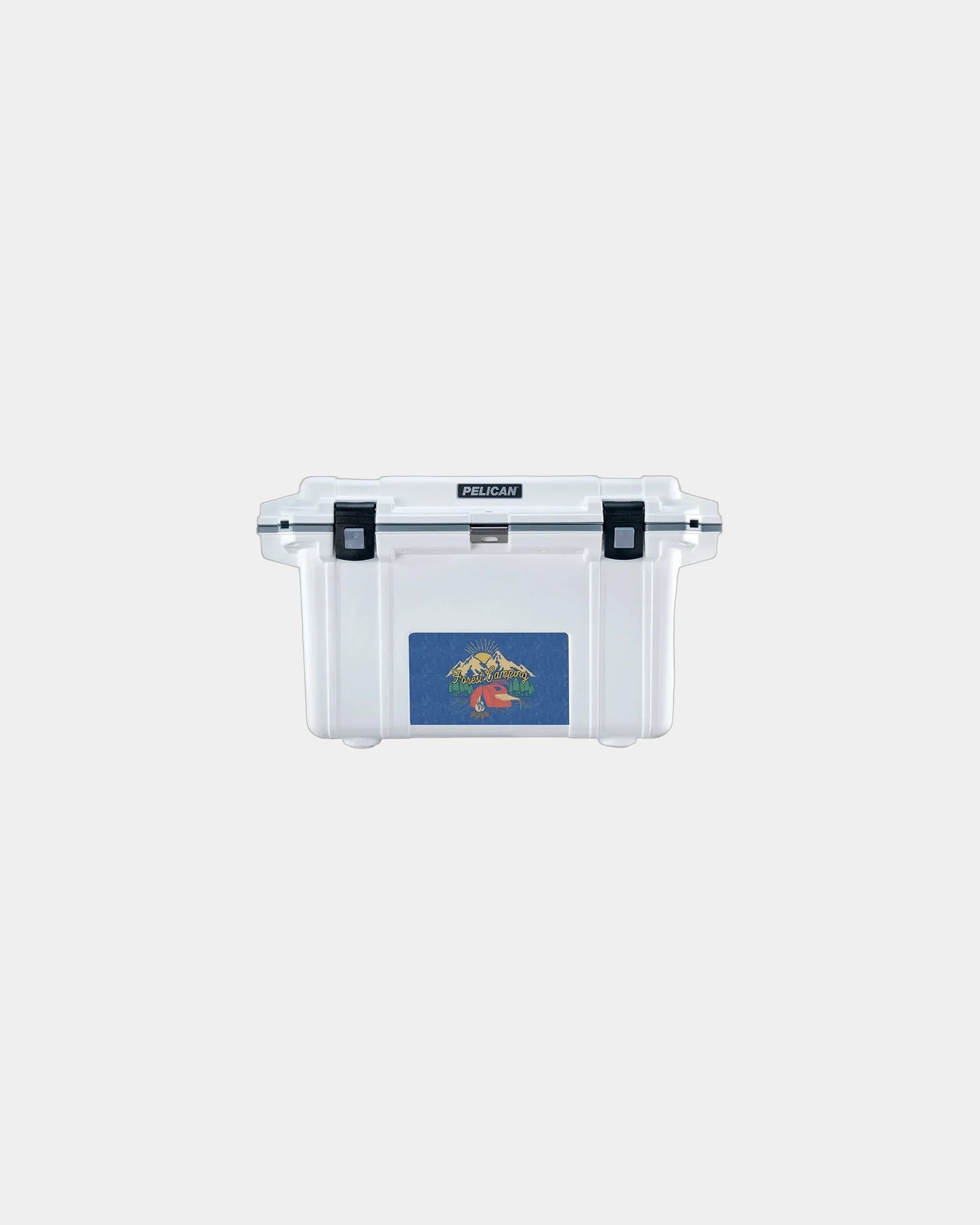 Branded insulated 70-qt cooler with fish scale lid - White