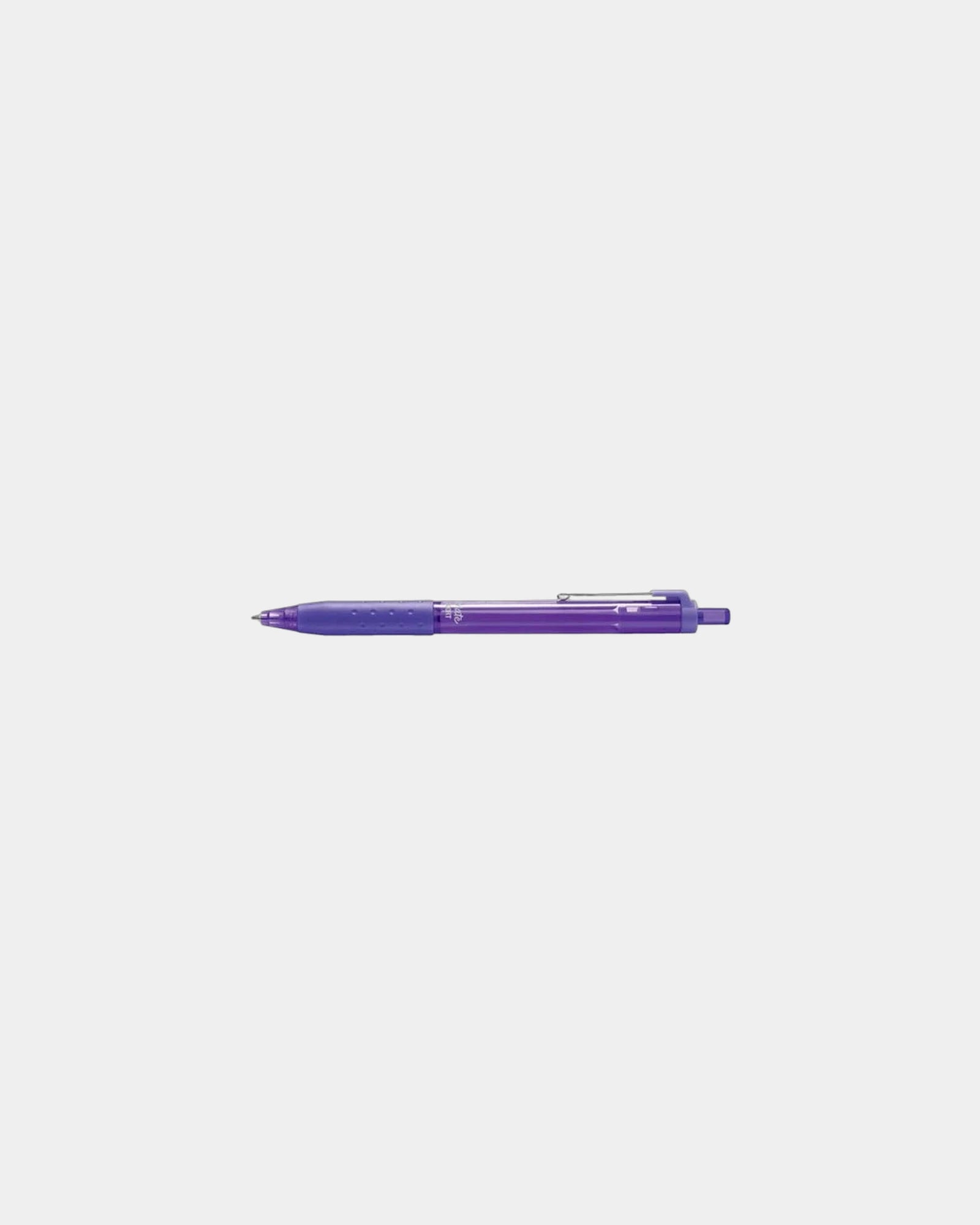 Custom retractable ballpoint pen with rubber grip - Purple-Purple