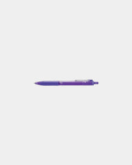 Custom retractable ballpoint pen with rubber grip - Purple-Purple