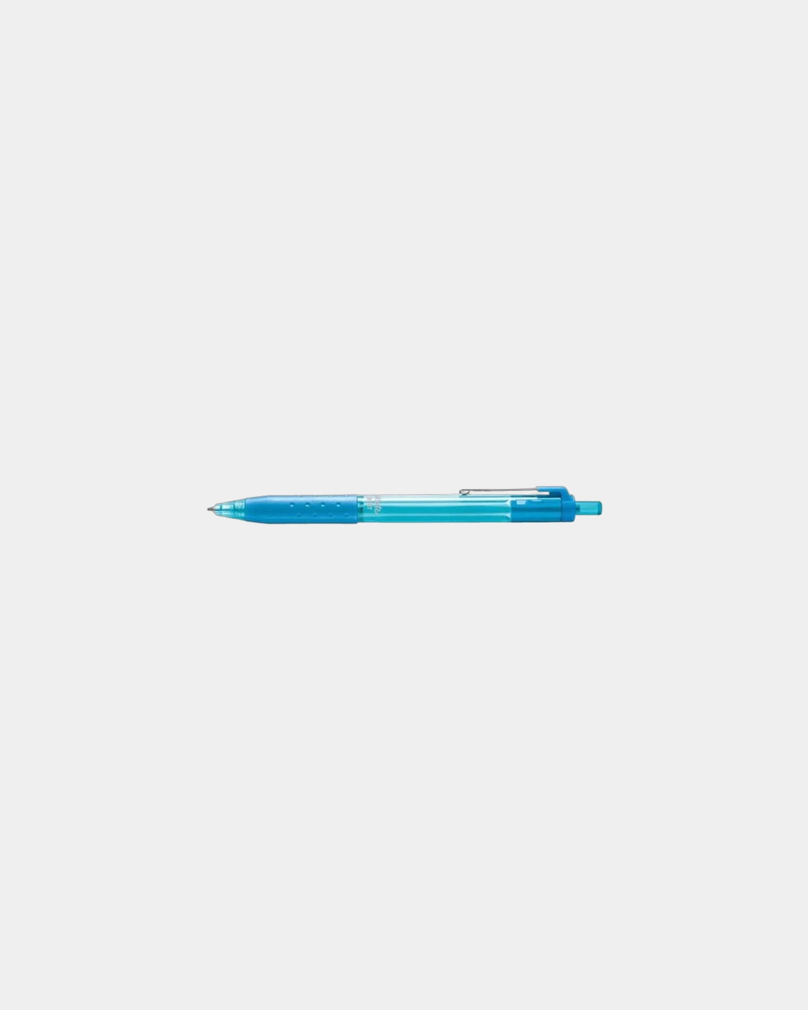 Custom retractable ballpoint pen with rubber grip - Turquoise-Turquoise