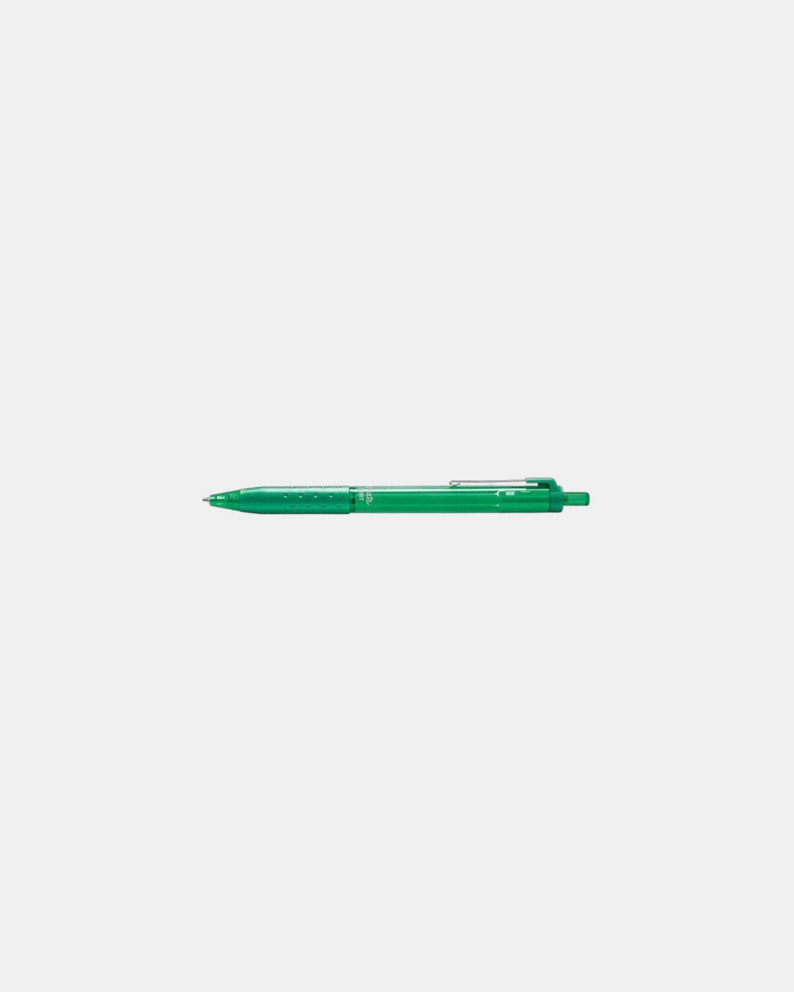 Custom retractable ballpoint pen with rubber grip - Green-Green