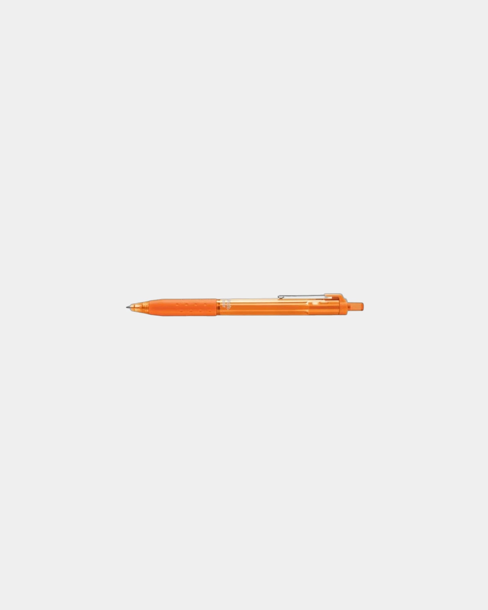 Custom retractable ballpoint pen with rubber grip - Orange-Orange