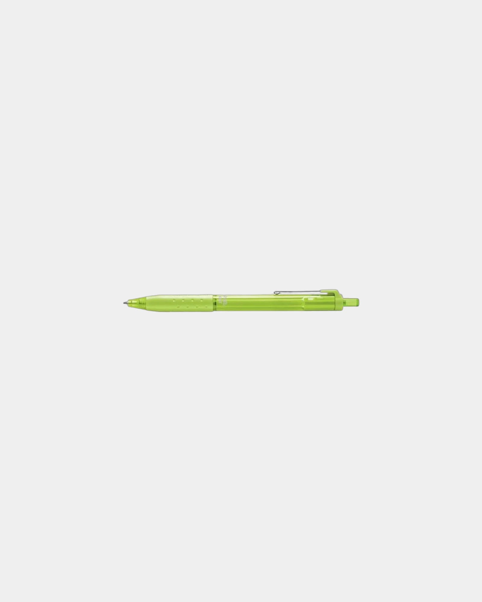 Custom retractable ballpoint pen with rubber grip - Lime Green