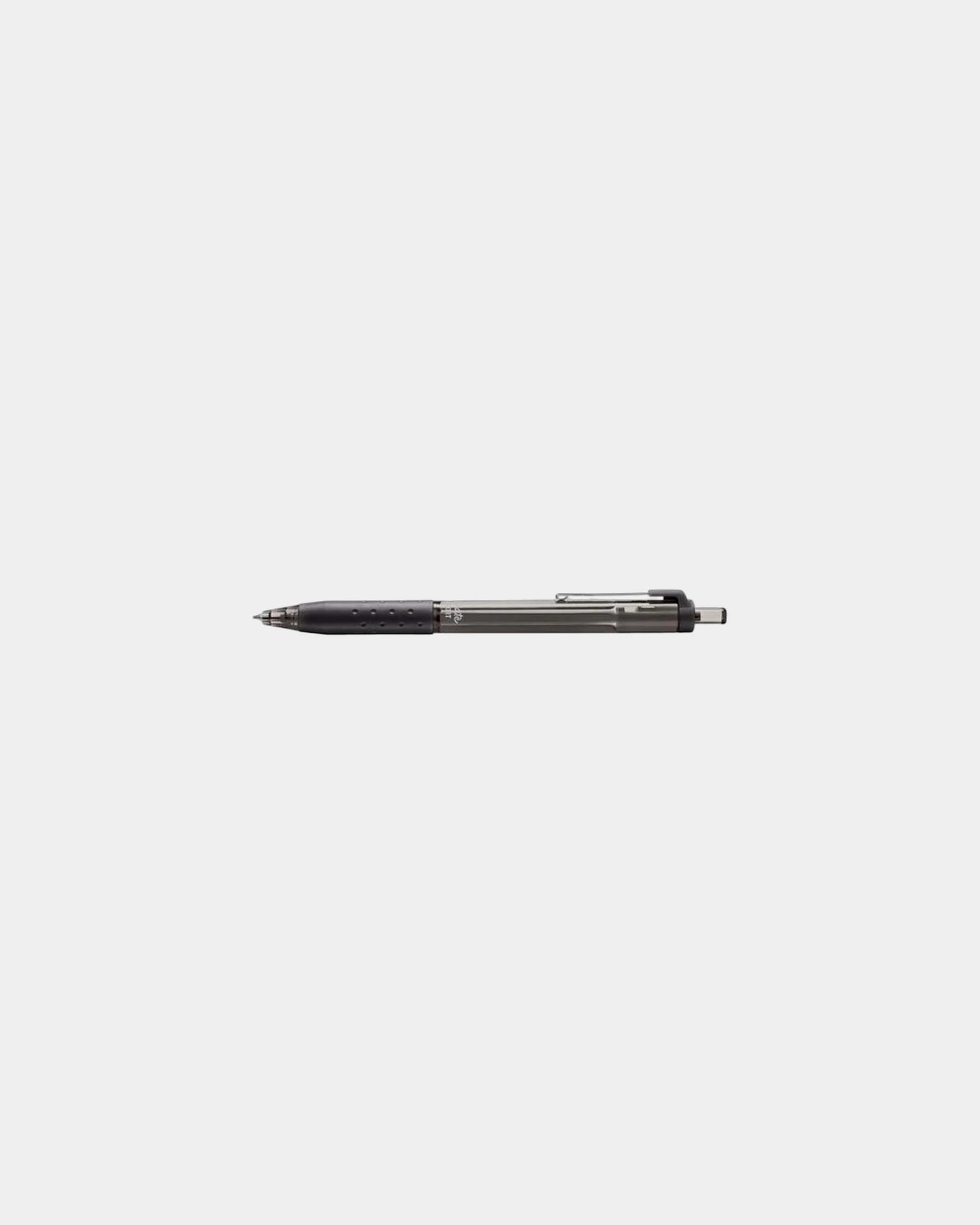 Custom retractable ballpoint pen with rubber grip - Black