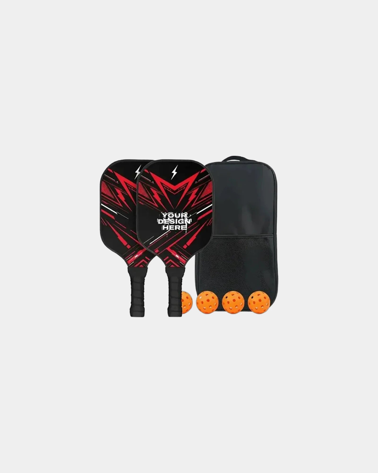 Custom fiberglass pickleball paddle set with bag - Red