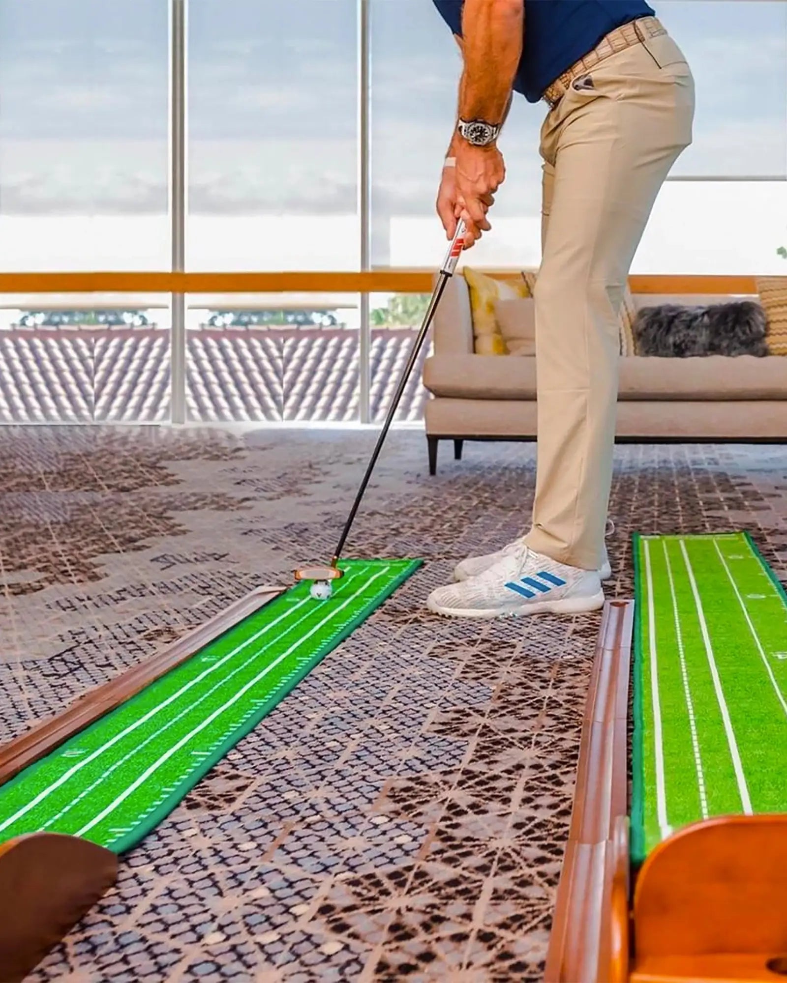 Custom 8-ft putting mat with auto ball return - 12