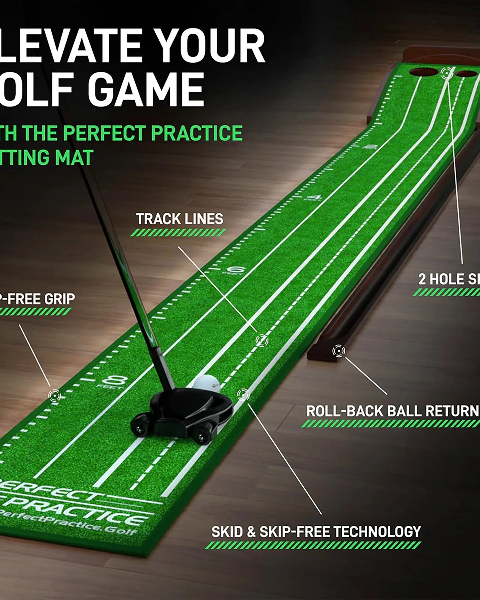 Custom 9 ft 6 in putting mat with crystal velvet surface - 8