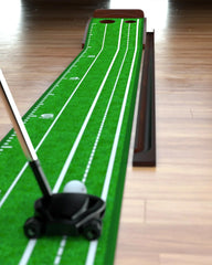 Custom 9 ft 6 in putting mat with crystal velvet surface - 10