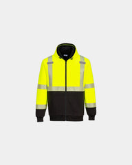 Custom hi-vis Portwest zipped UV winter hoodie - 1