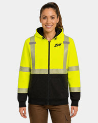Custom hi-vis Portwest zipped UV winter hoodie - Yellow/Black