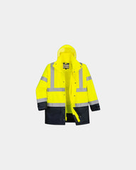 Custom hi-vis waterproof Portwest 5-in-1 jacket - Yellow/Navy