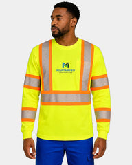 Custom hi-vis Portwest moisture-wicking safety t-shirt - Yellow