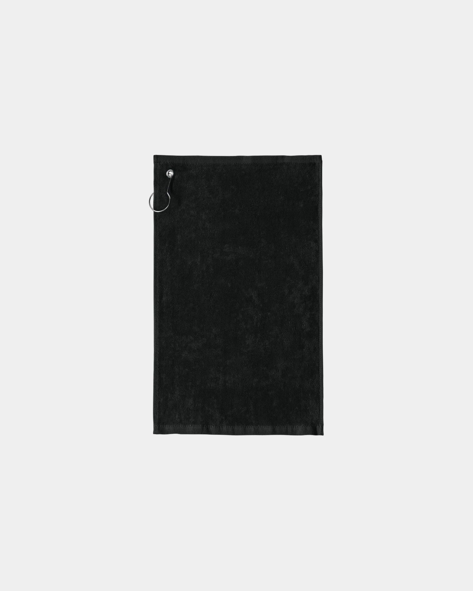 Custom cotton Port Authority grommeted hemmed towel - Black