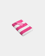 Custom cotton Port Authority Cabana Stripe beach towel - Tropical Pink