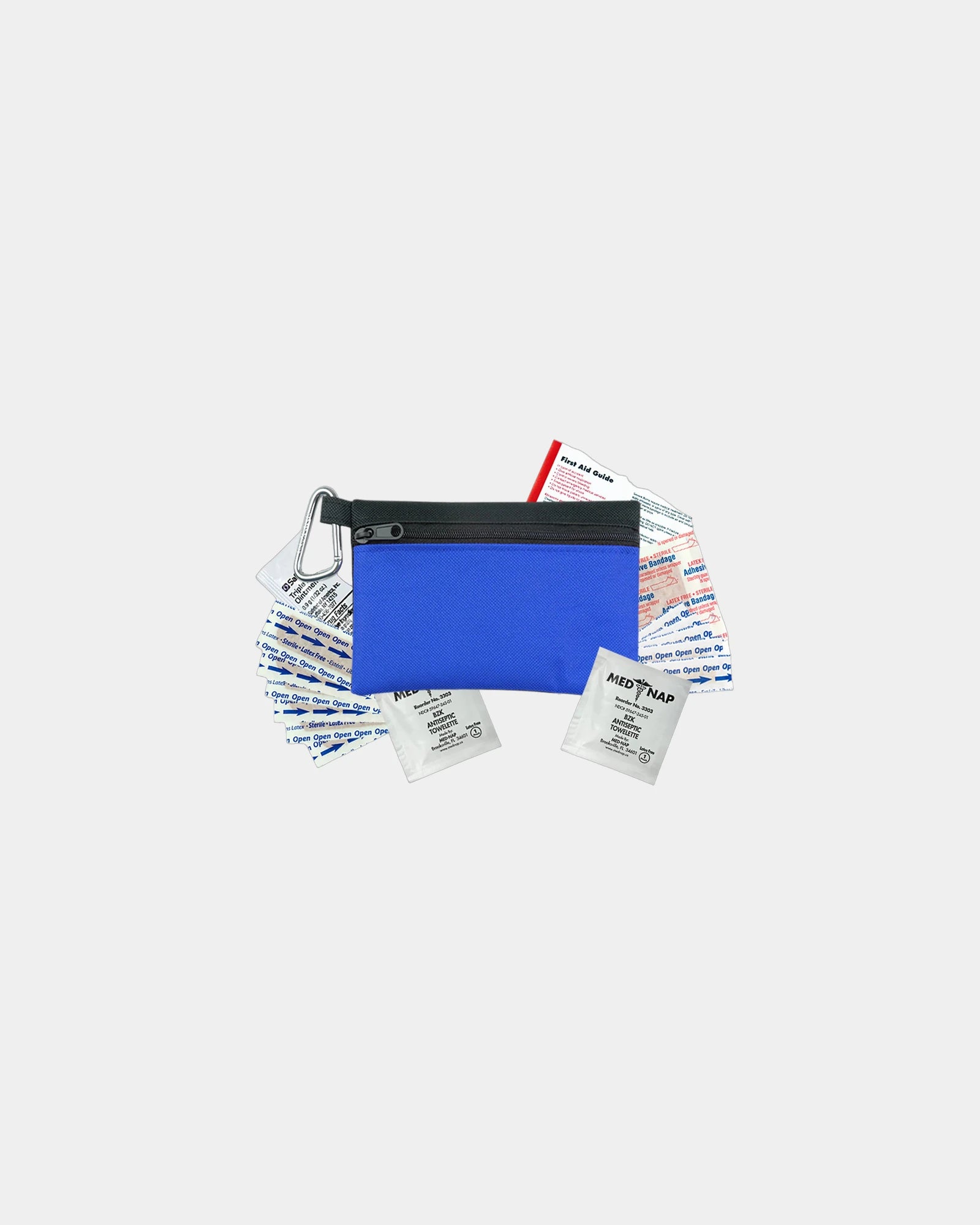 Custom polyester first aid zip pouch kit - Royal Blue