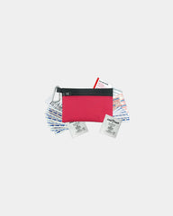 Custom polyester first aid zip pouch kit - Red