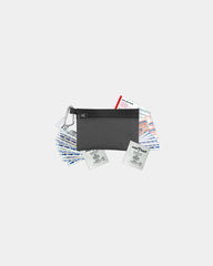 Custom polyester first aid zip pouch kit - Charcoal