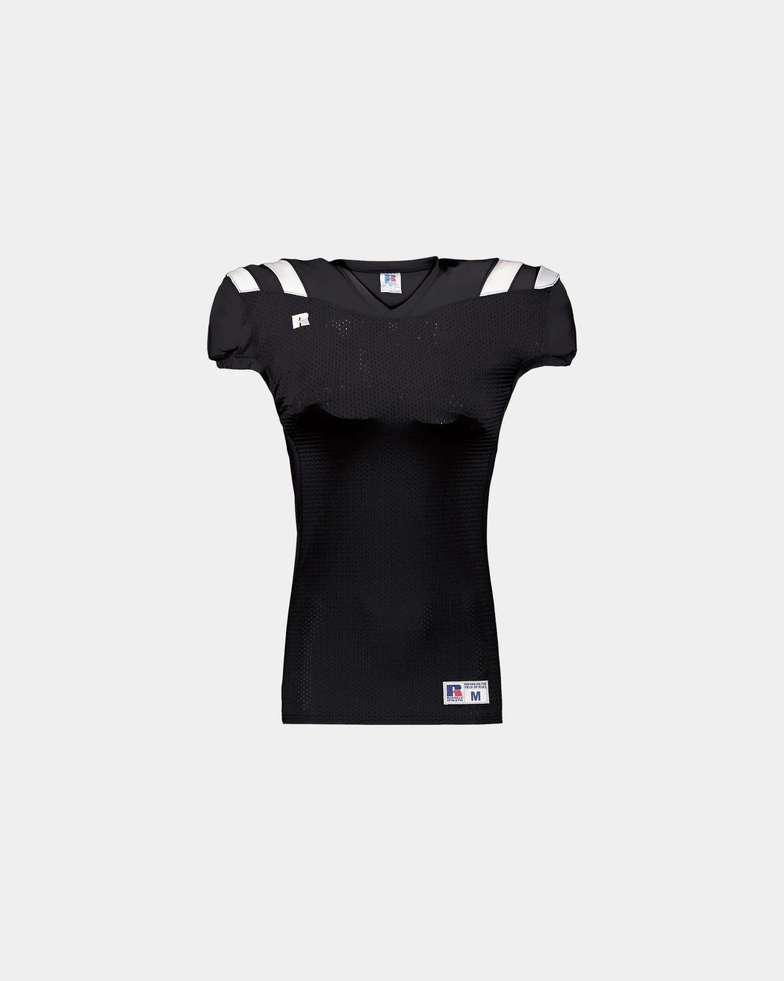 Custom polyester Russell Athletic Canton football jersey - Black/ White