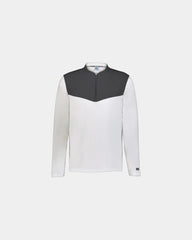 Custom fleece quarter-zip Russell Athletic Sideline Grid - White/ Stealth