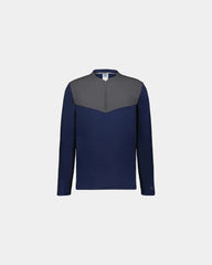 Custom fleece quarter-zip Russell Athletic Sideline Grid - Navy/ Stealth