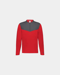 Custom fleece quarter-zip Russell Athletic Sideline Grid - True Red/ Stealth
