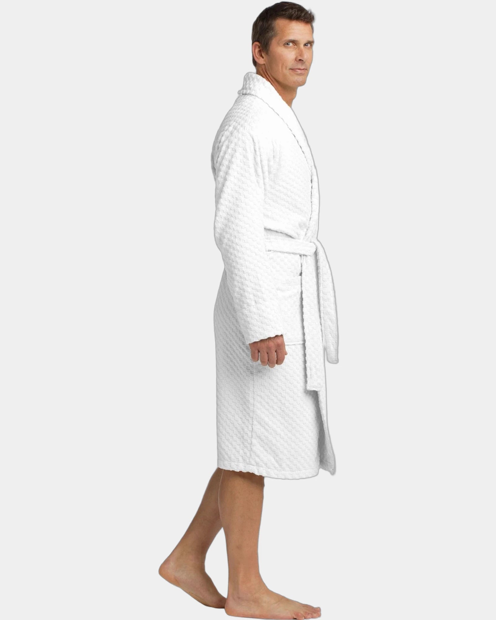 Custom cotton Port Authority Checkered Terry robe - 3