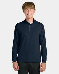 Custom 4-way stretch 1/4-zip performance pullover - Navy