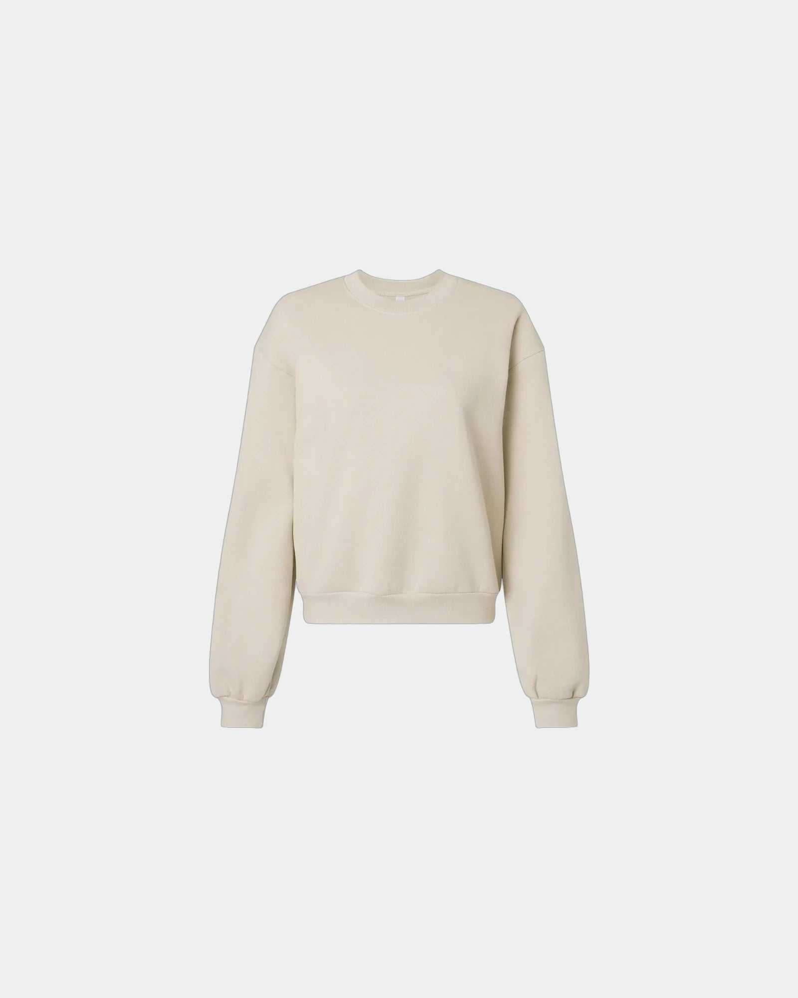Custom recycled fleece women's crewneck sweatshirt - Bone