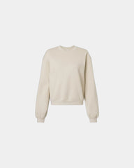 Custom recycled fleece women's crewneck sweatshirt - Bone