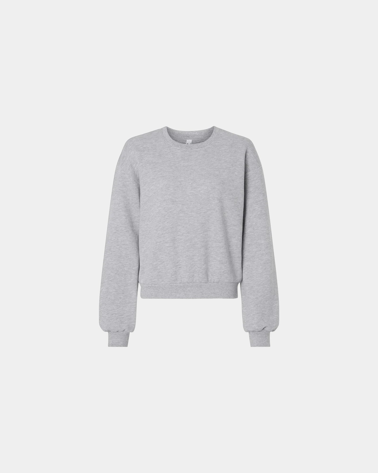 Custom recycled fleece women's crewneck sweatshirt - Heather Grey