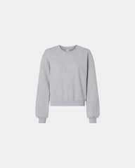 Custom recycled fleece women's crewneck sweatshirt - Heather Grey