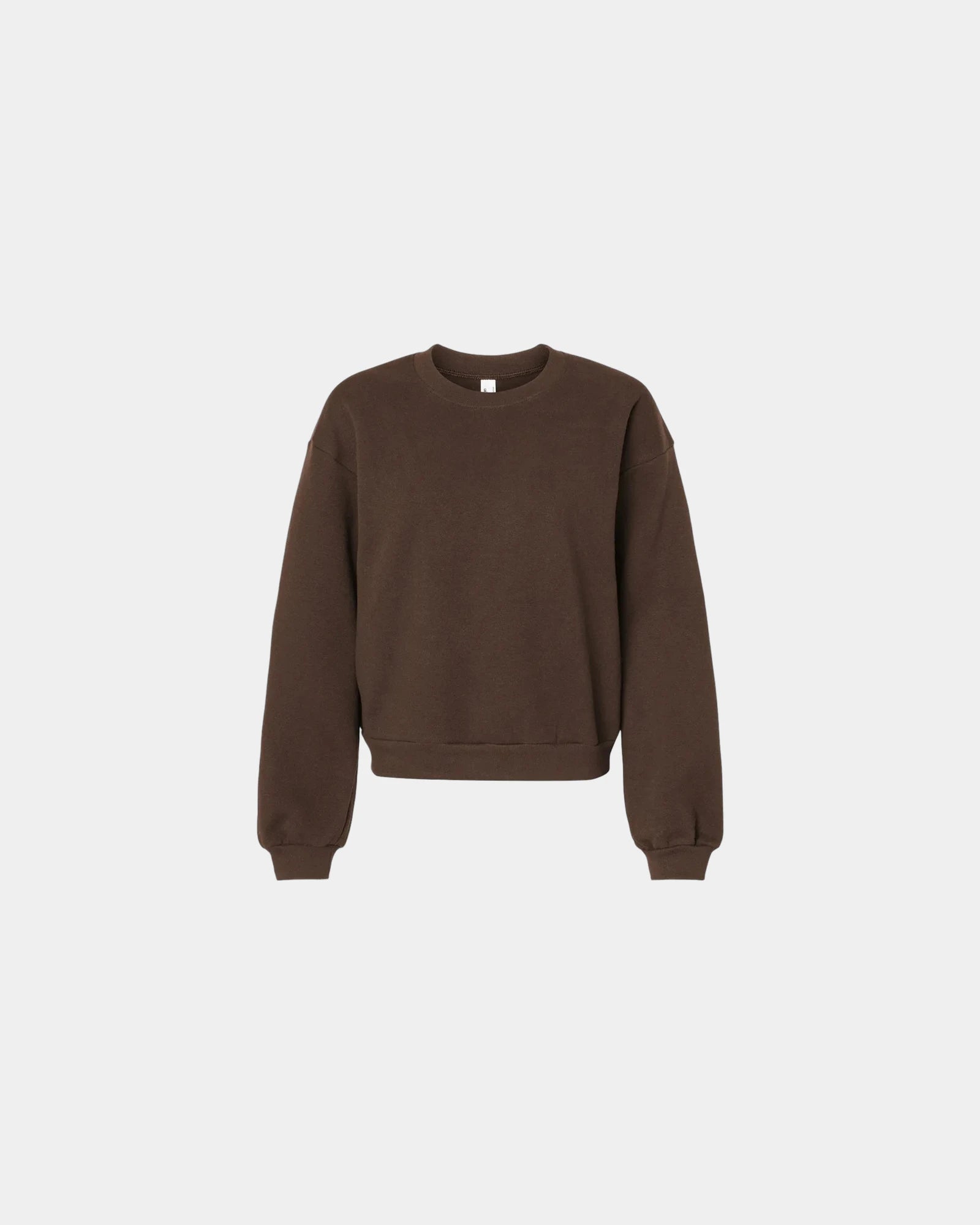 Custom recycled fleece women's crewneck sweatshirt - Brown