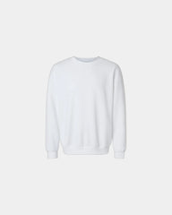 Custom recycled fleece crewneck sweatshirt unisex - White