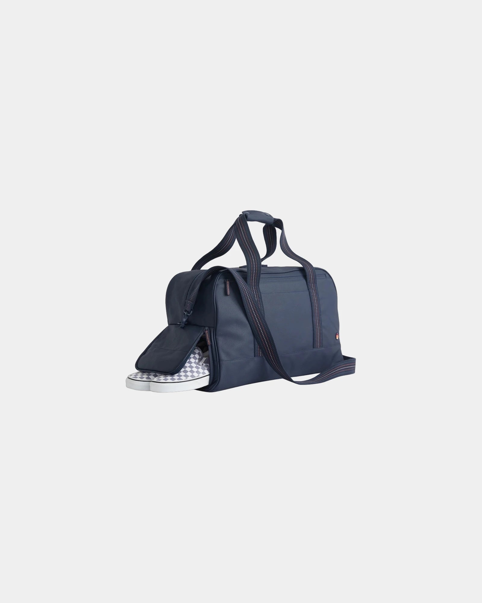 Custom recycled weekender duffle bag with laptop sleeve - Navy Blue