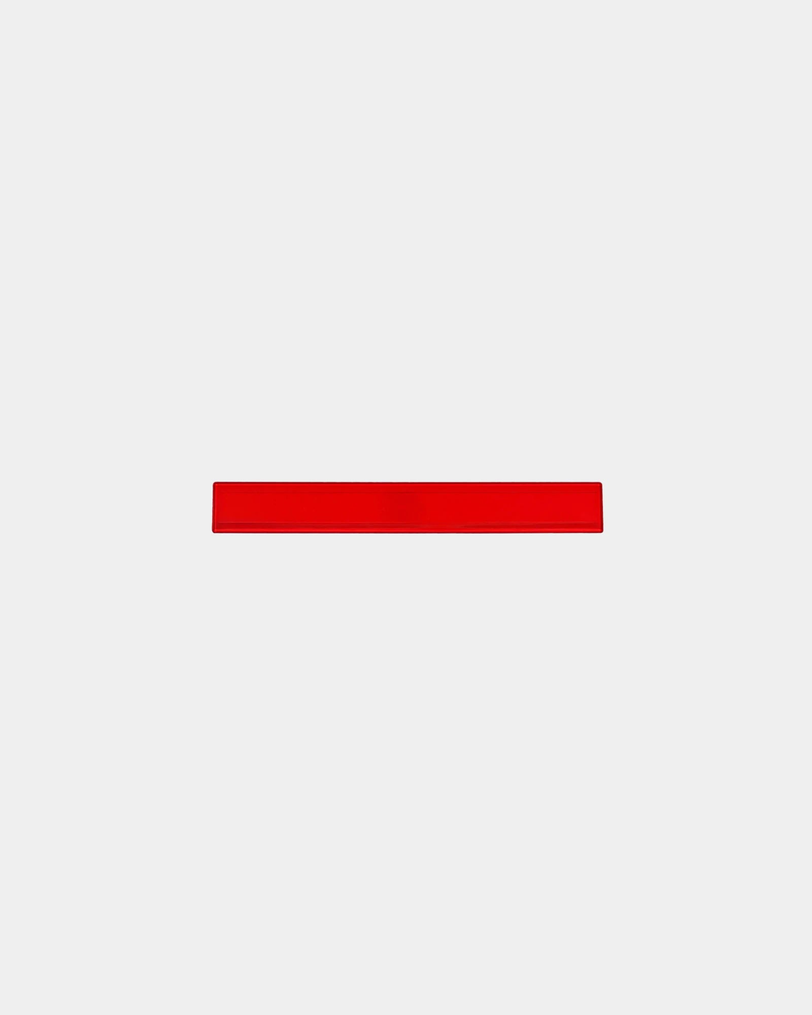 Custom transparent 12" ruler with inch and metric scale - Translucent Red